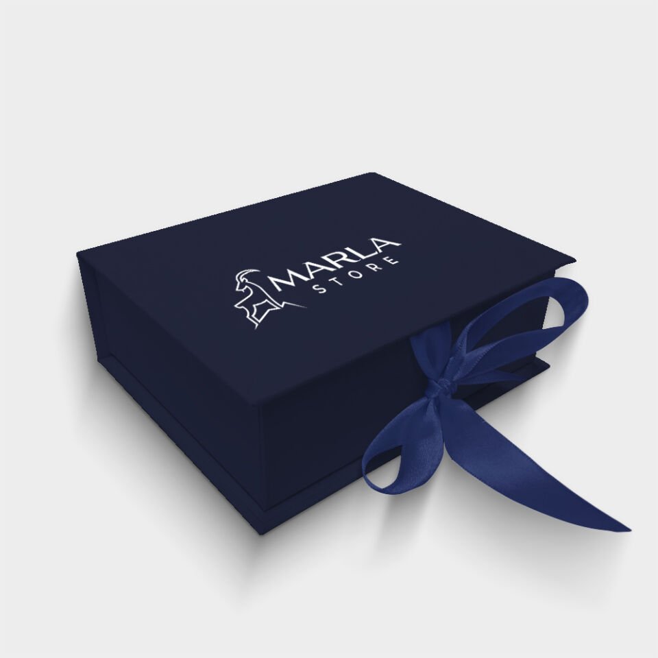 Lacivert Kurdelalı Kutu