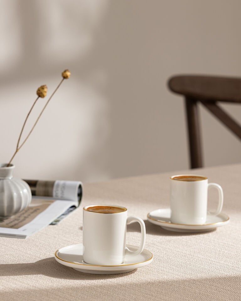 Lumora 6 Kişilik Kahve Fincan Takımı Gold/Platin