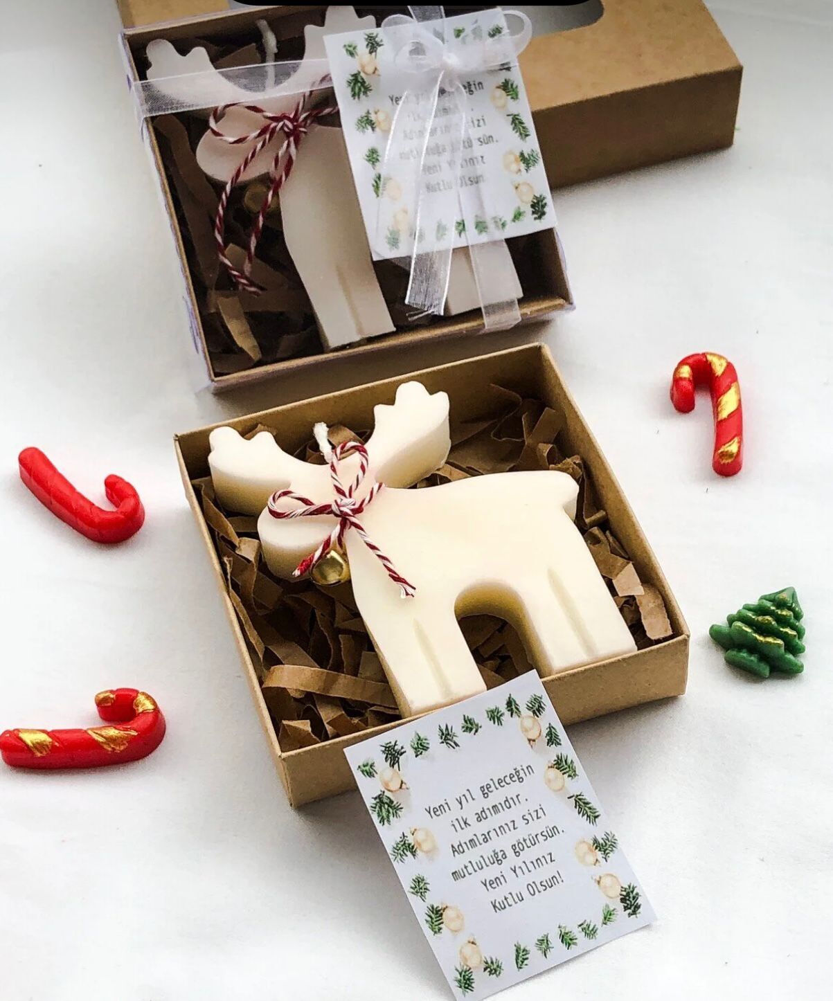 Yılbaşı Geyik Figürlü Mum