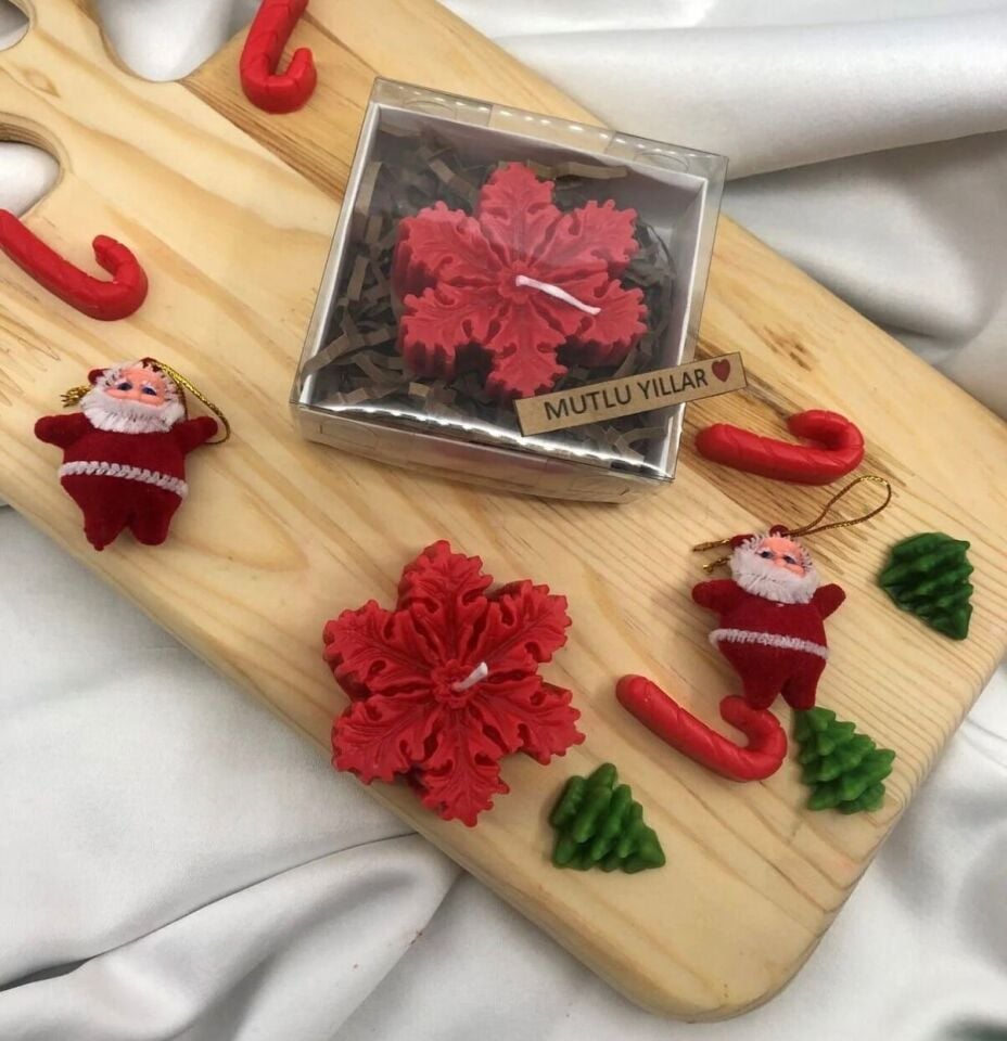 Yılbaşı Kar Tanesi Mum