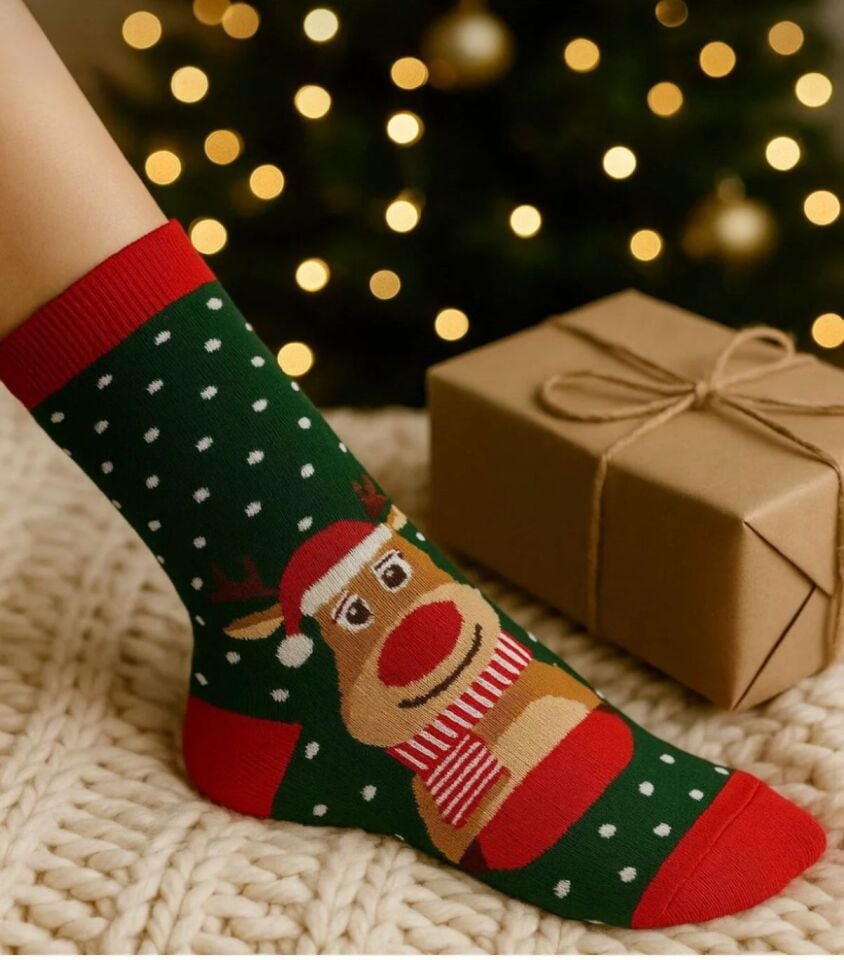 Unisex 4'lü Yılbaşı Çorap