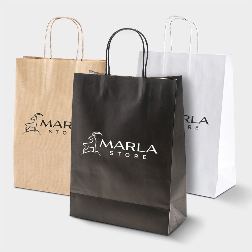 Burgu Saplı Kağıt Çanta