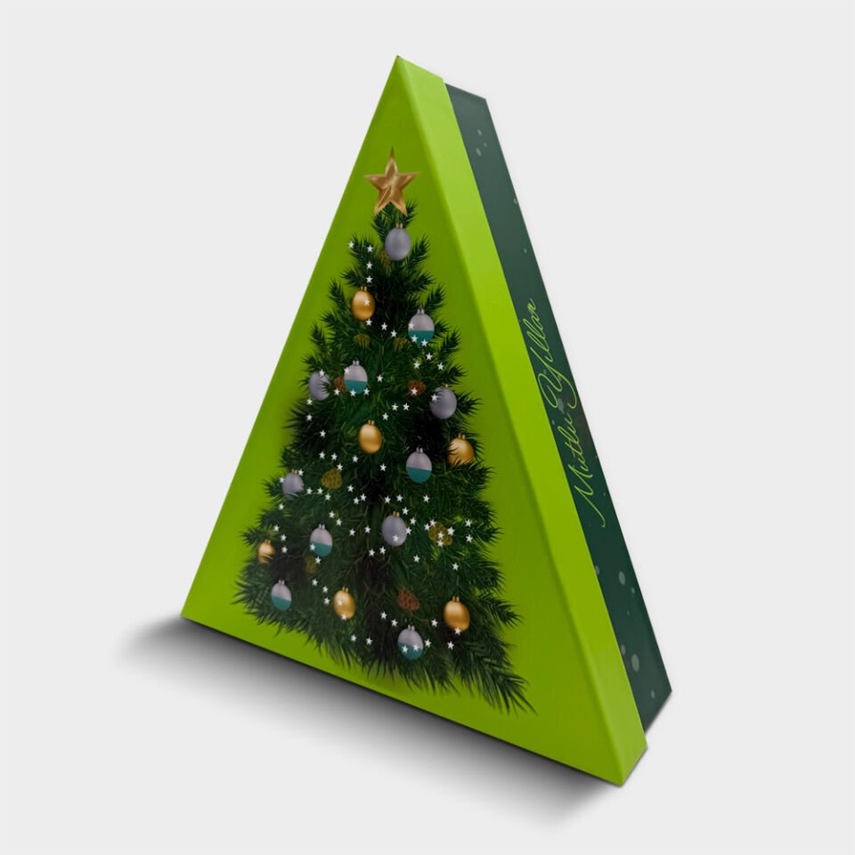 Doğal Çam Üçgen Kutu