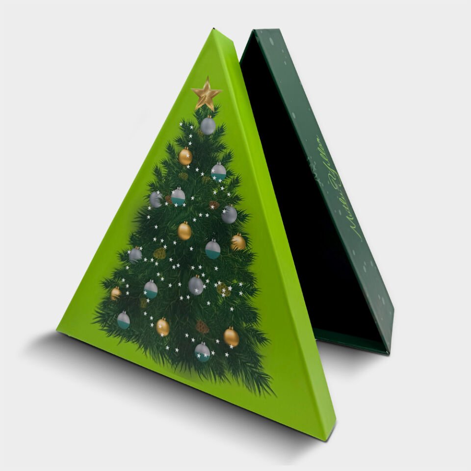 Doğal Çam Üçgen Kutu